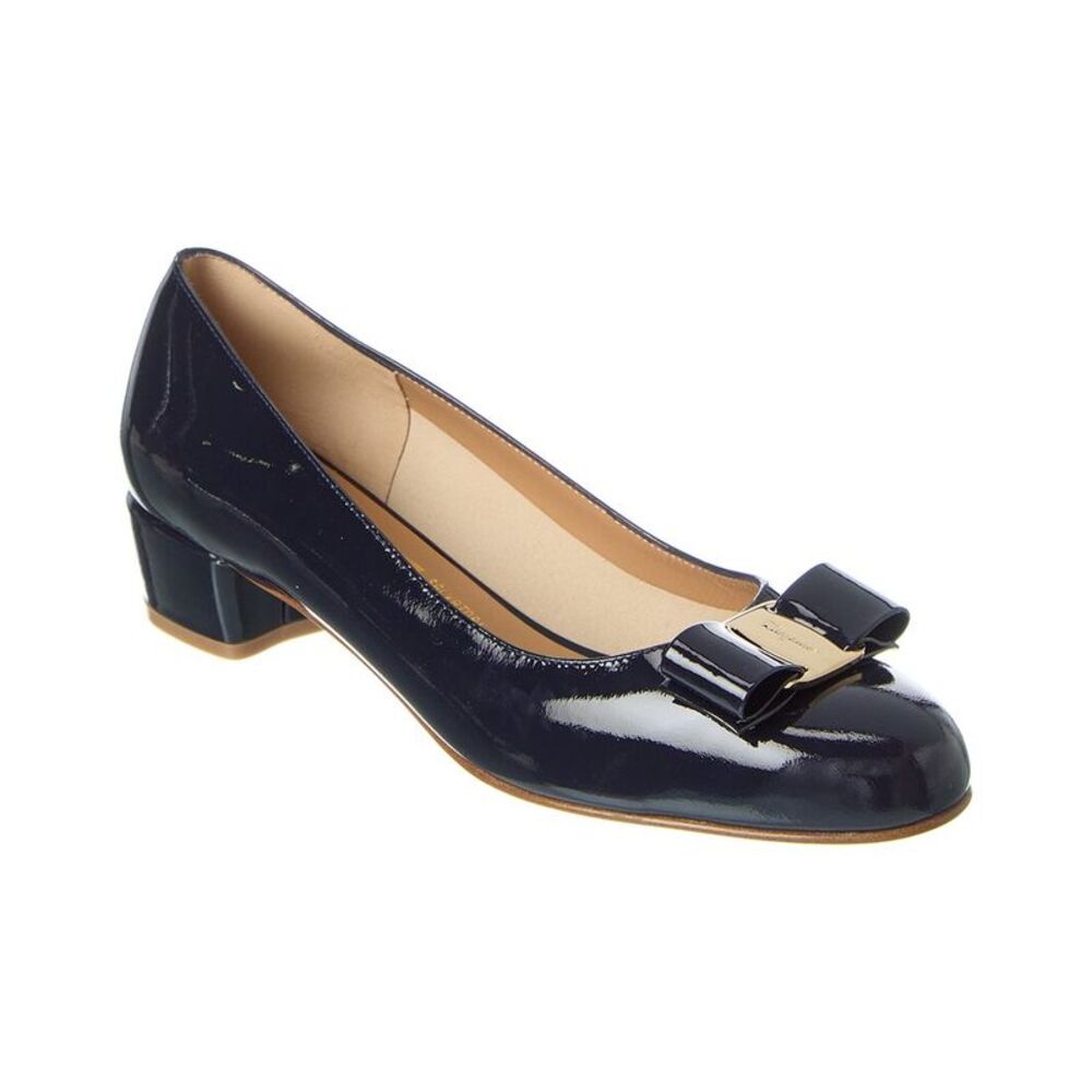 Ferragamo Vara Patent Pump, Blue